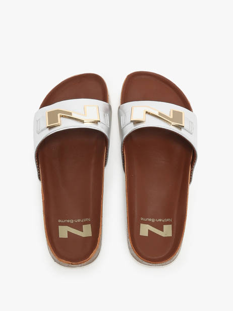 Mules En Cuir Nathan baume Argent accessoires 241N70 vue secondaire 4