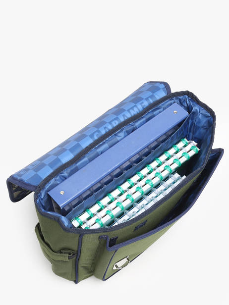 Cartable 2 Compartiments Caramel et cie Vert fier GA vue secondaire 3