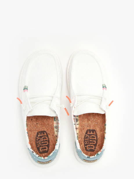 Mocassins Hey dude Blanc accessoires 40054 vue secondaire 3