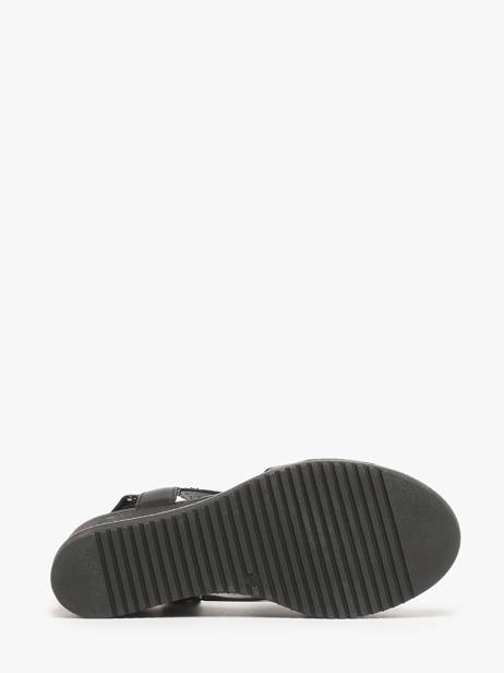 Sandales Talon Compensé En Cuir Tamaris Noir accessoires 42 vue secondaire 4