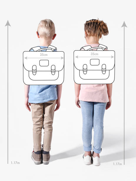 2-compartment Satchel Snowball Pink butterfly 46435 other view 1