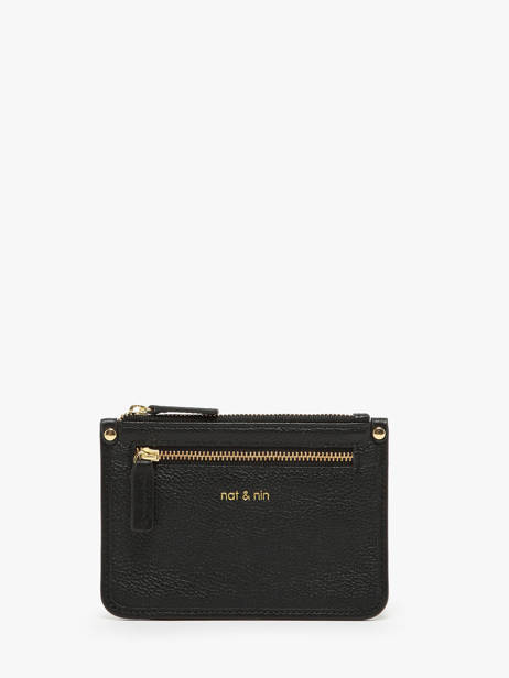 Porte-monnaie Cuir Nat et nin Noir vintage ELISE