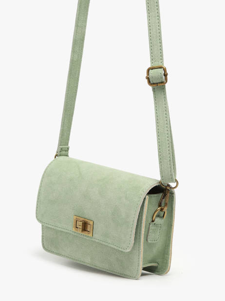 Shoulder Bag Velvet Leather Milano Green velvet VE24115 other view 2