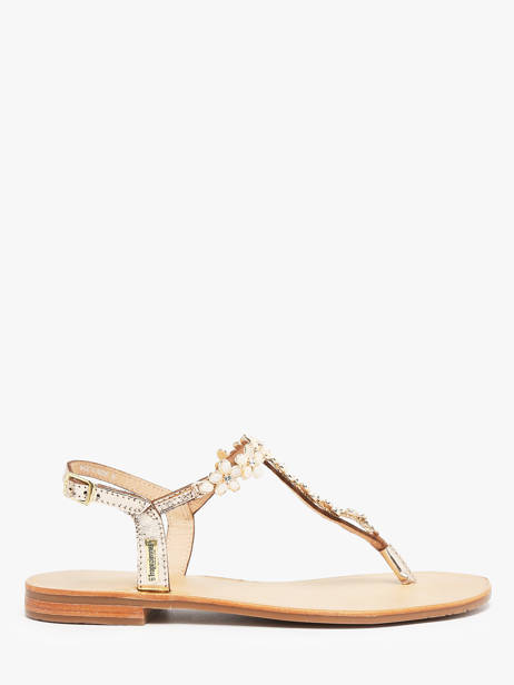 Nu-pieds En Cuir Les tropeziennes Or accessoires HOFLEUR