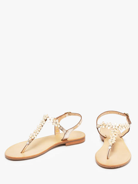 Nu-pieds En Cuir Les tropeziennes Or accessoires HOFLEUR vue secondaire 2