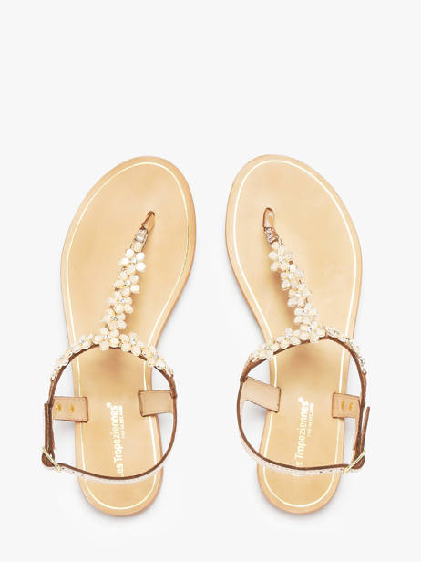 Nu-pieds En Cuir Les tropeziennes Or accessoires HOFLEUR vue secondaire 3