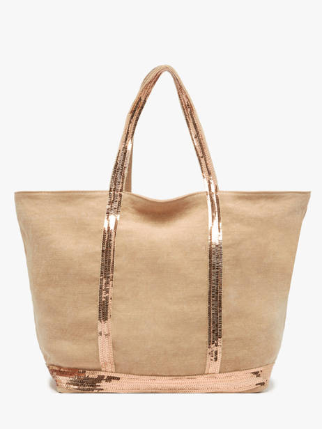 Le Cabas L Lin Et Paillettes Vanessa bruno Beige cabas lin 31V40315 vue secondaire 4