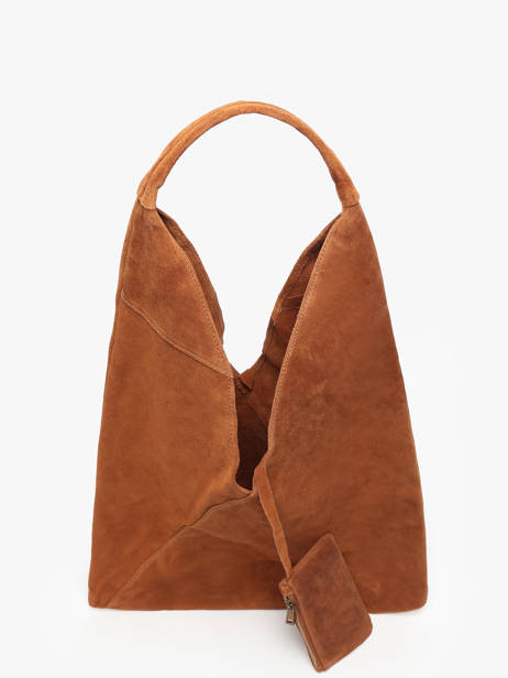 Sac Porté épaule A4 Velvet Cuir Milano Marron velvet VE25069 vue secondaire 3