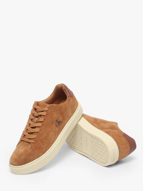 Sneakers In Leather Calvin klein jeans Brown men YM01434 other view 3
