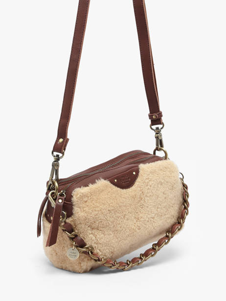 Sac Bandoulière Vintage Cuir Mila louise Beige vintage 23673TC vue secondaire 2