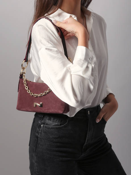 Sac De Soirée Betty Cuir Daim Nathan baume Violet vogue 5 vue secondaire 1