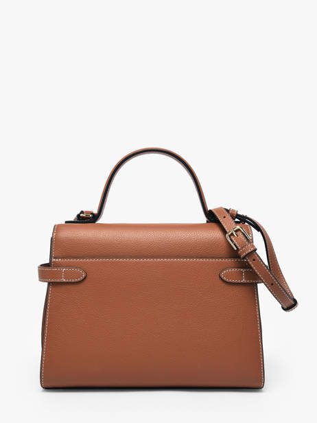 Sac Bandoulière M Double Rabat Emilie Cuir Grainé Le tanneur Marron emily TEMI1014 vue secondaire 4