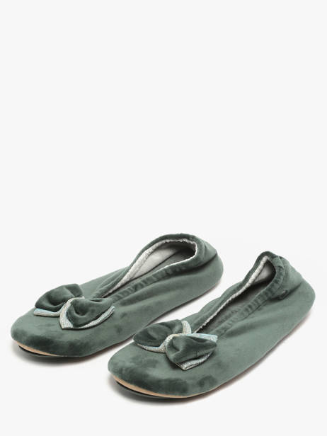 Slippers Isotoner Green women 97439 other view 1