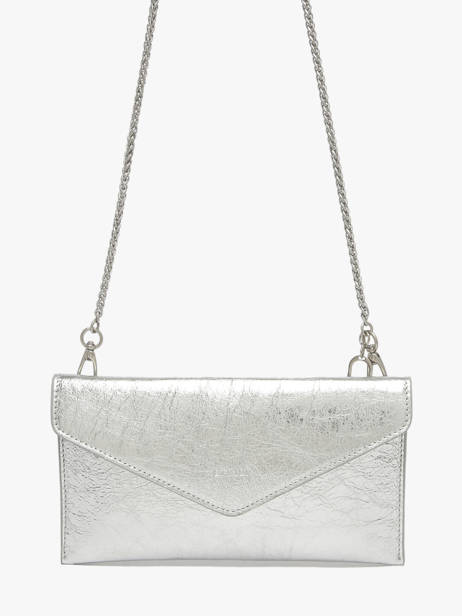 Medium Leather Paddock Clutch Bag Etrier Silver paddock TLOS1670 other view 1