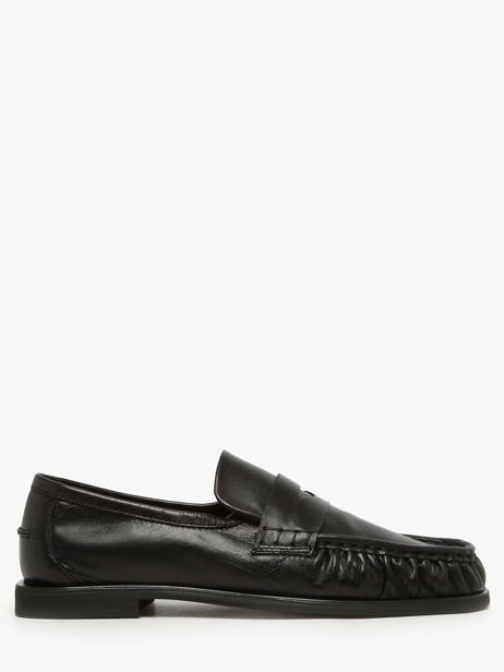 Moccasins In Leather Pavement Black women 24139