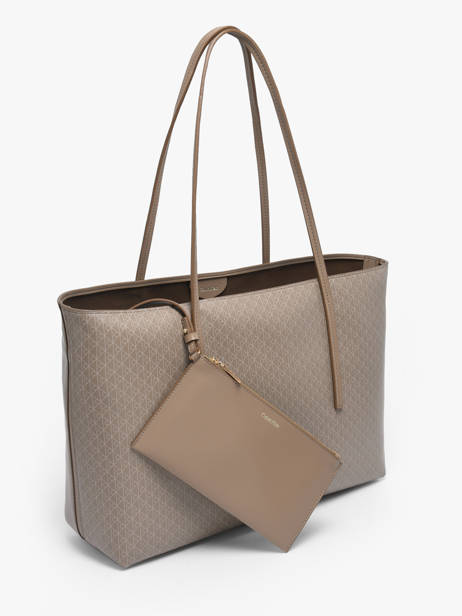 Sac Porté épaule Coated Emblem Polyester Recyclé Calvin klein jeans Beige coated emblem 4F3266G vue secondaire 1