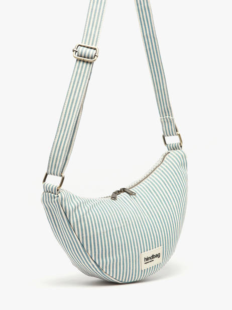 Sac Bandoulière Rayures Coton Hindbag Bleu rayures RA vue secondaire 2