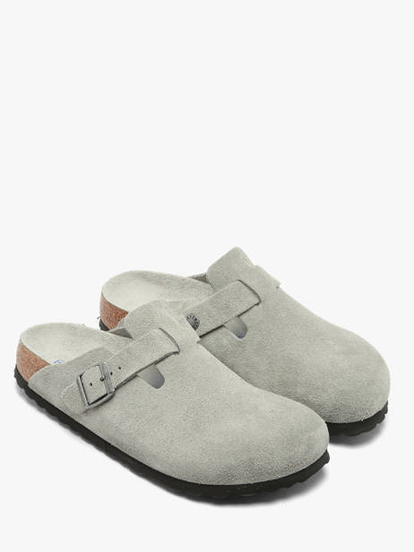Mules Boston En Cuir Birkenstock Gris women 1031657 vue secondaire 1