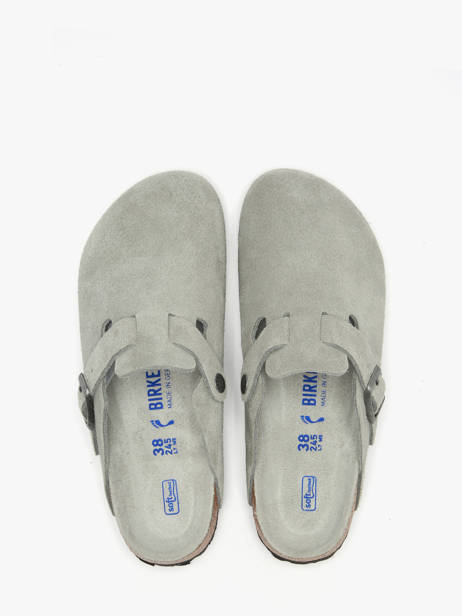 Mules Boston En Cuir Birkenstock Gris women 1031657 vue secondaire 3