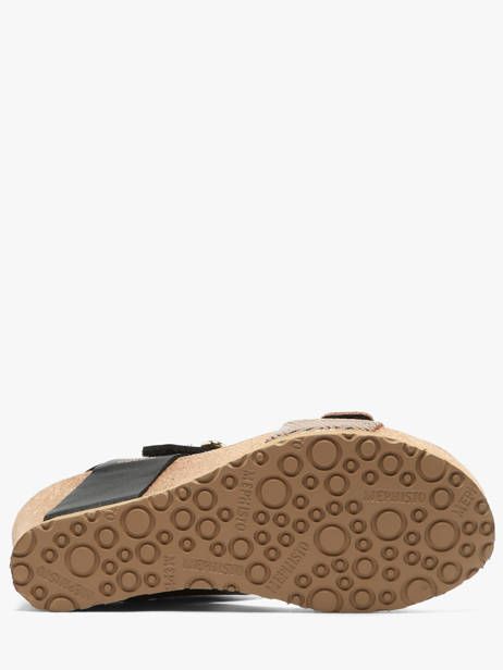 Sandales Semelle Compensée En Cuir Mephisto Noir women P5148845 vue secondaire 4