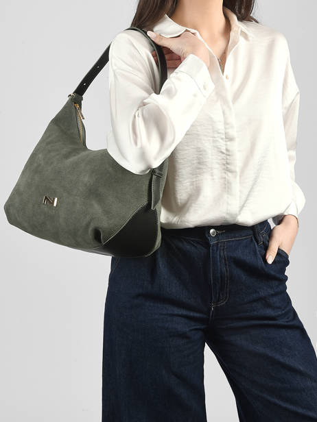 Sac Porté épaule Carrie En Cuir Daim Nathan baume Vert vogue 1 vue secondaire 1