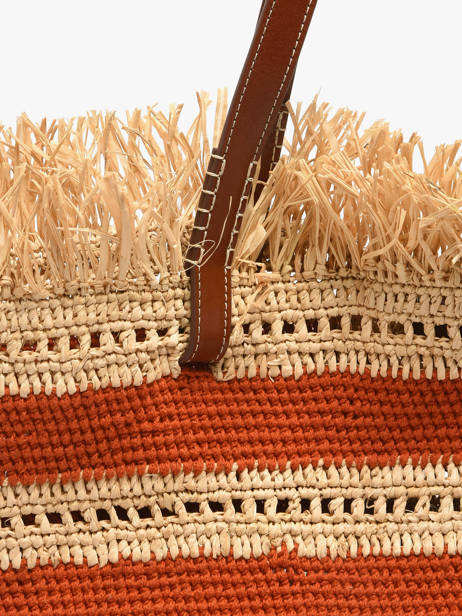Sac Porté épaule Cabas Raphia Raphia Vanessa bruno Orange cabas raphia 23V40928 vue secondaire 3