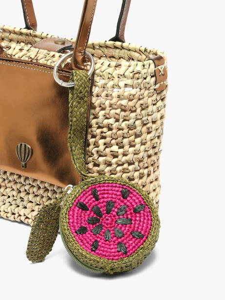 Bijou De Sac Fruit Raphia Le voyage en panier Rose l'atelier du crochet AM830 vue secondaire 2
