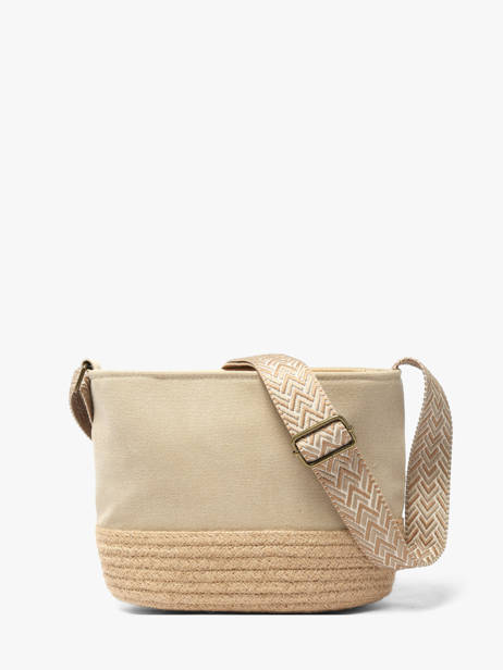 Sac Bandoulière City Coton Le voyage en panier Beige city PM962 vue secondaire 4