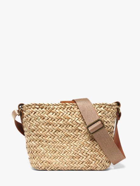 Sac Bandoulière Estival Raphia Le voyage en panier Beige estival PM944 vue secondaire 3