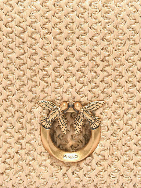 Sac Bandoulière Love Bag Soft Raphia Pinko Beige love bag soft 6023A391 vue secondaire 3