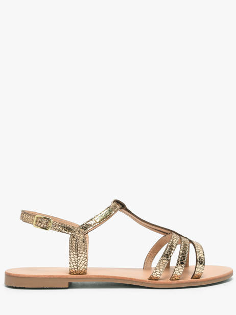 Nu-pieds En Cuir Les tropeziennes Or women HAMELIE