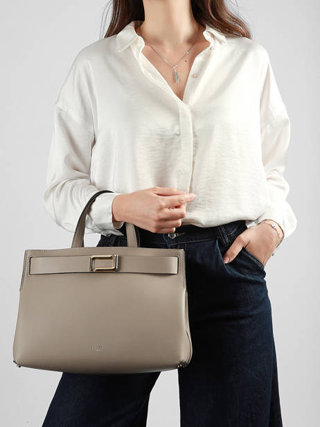 Sac Porté Main M Angèle Cuir Lancel Gris angele A14017 vue secondaire 1