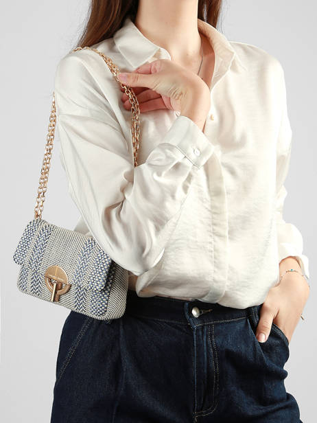 Sac Bandoulière Moon En Cuir Tressé Vanessa bruno Bleu moon 7V40326 vue secondaire 1