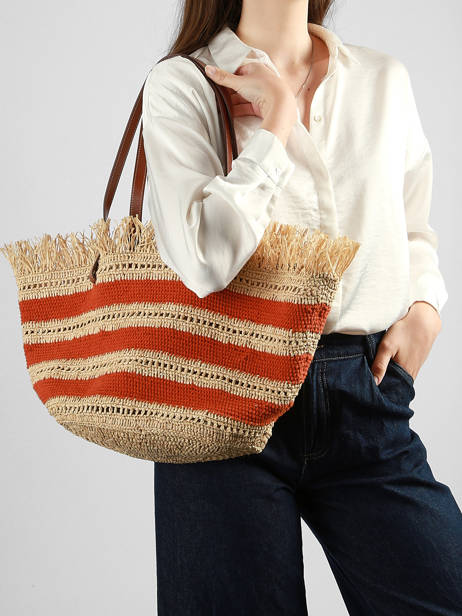 Sac Porté épaule Cabas Raphia Raphia Vanessa bruno Orange cabas raphia 23V40928 vue secondaire 1
