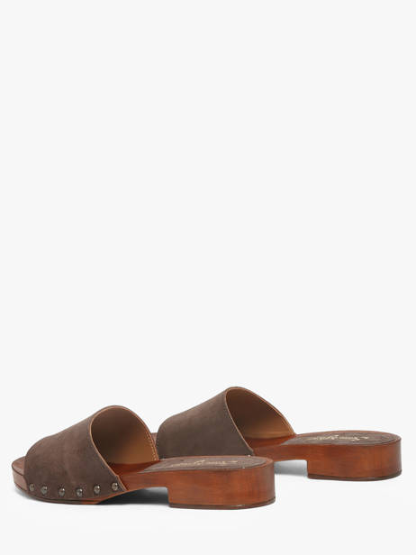 Mules En Cuir Semerdjian Marron women IOLE vue secondaire 2