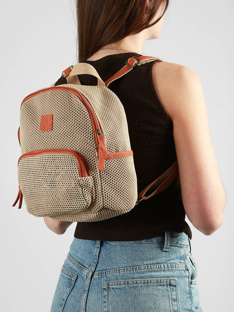 Sac à Dos Le voyage en panier Beige resille PM957 vue secondaire 1