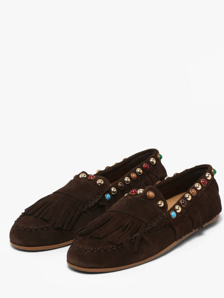 Mocassins En Cuir Inuovo Marron women 29015SMN vue secondaire 1