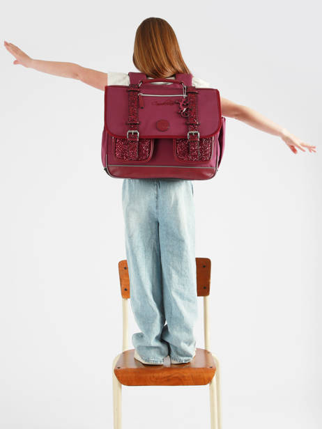 Cartable Enfant 3 Compartiments Vintage Fantasy Cameleon Violet vintage fantasy CA41 vue secondaire 2