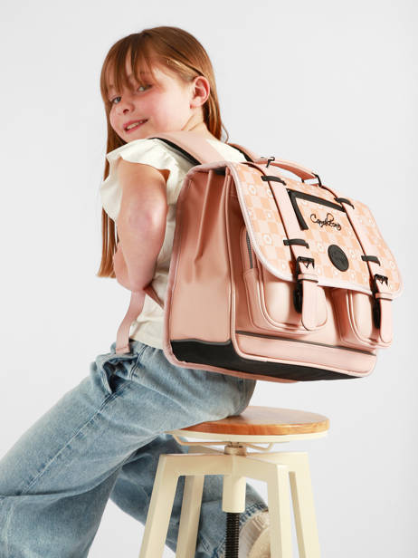 Cartable 2 Compartiments Cameleon Rose vintage north CA38 vue secondaire 2