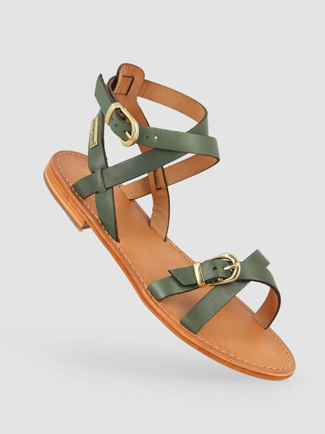 Sandales Hepana En Cuir Les tropeziennes Vert accessoires HEPANA vue secondaire 2