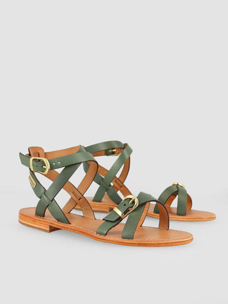 Sandales Hepana En Cuir Les tropeziennes Vert accessoires HEPANA vue secondaire 4