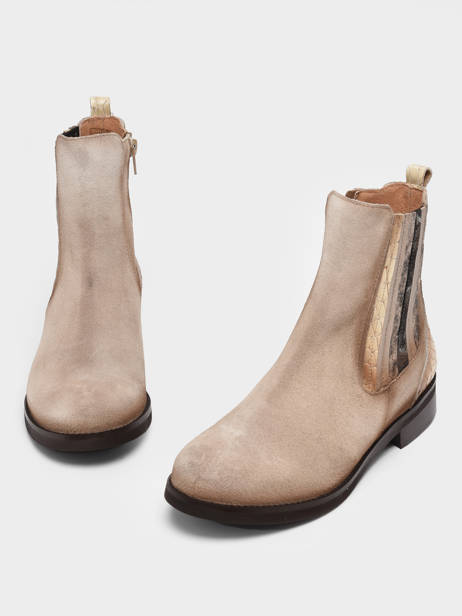 Bottines En Cuir En Cuir Folie's Beige women 5501 vue secondaire 3