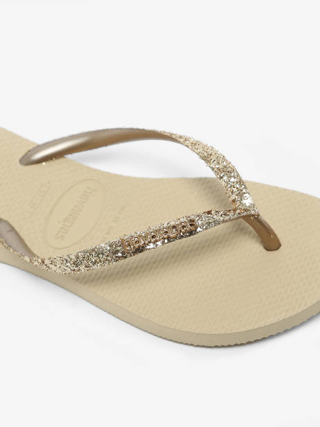 Tongs Slim Glitter Ii Havaianas Beige accessoires 4146975F vue secondaire 1