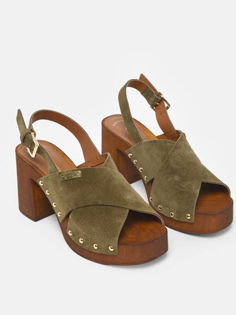 Sandales à Talon Tessy En Cuir Les tropeziennes Vert accessoires TESSY vue secondaire 3